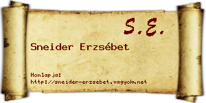 Sneider Erzsébet névjegykártya